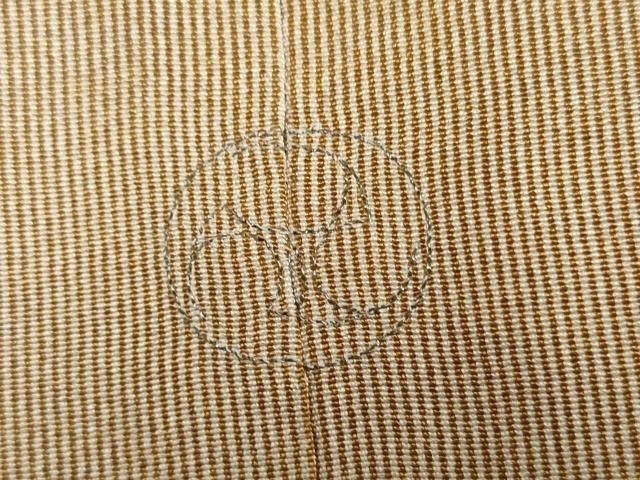 平和屋着物○伝統工芸士 砂川健一 江戸小紋 万筋 白茶色×薄卵色 正絹