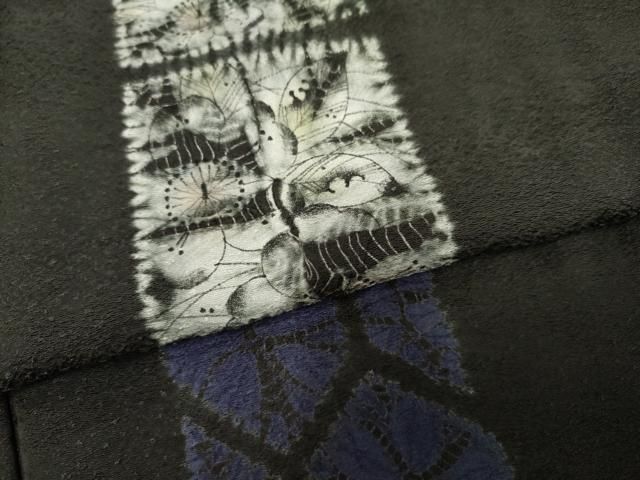 平和屋着物○染織工芸むつろ 辻が花 手描き 絞り 訪問着 絞り 草花間道