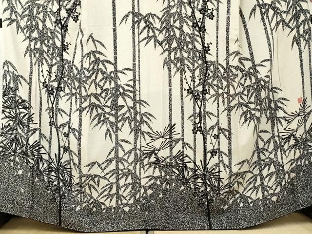 C278正絹　袷　訪問着　伝統工芸士　水谷滉落款　極美品　着物 平和屋着物○伝統工芸士 水谷滉 訪問着 松竹梅文 正絹 逸品 AABF4209cs