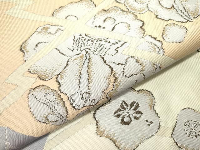 平和屋着物○西洞院辻が花 大脇一心 六通柄袋帯 草花 銀糸 正絹 逸品