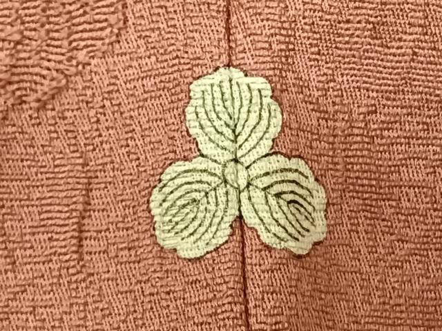 平和屋着物○上質な色無地 ふくれ織 辻が花地紋 薄紅色 正絹 逸品 未