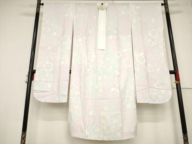 平和屋着物○振袖用長襦袢 無双仕立て 舞花文 半衿刺繍 正絹 逸品