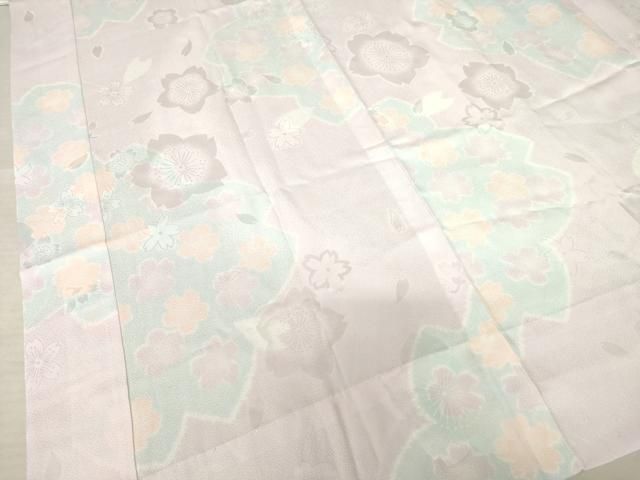 平和屋着物○振袖用長襦袢 無双仕立て 舞花文 半衿刺繍 正絹 逸品