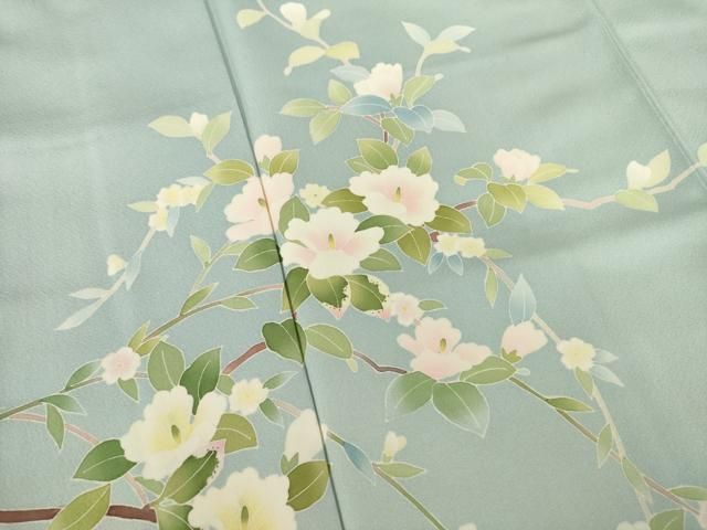 平和屋着物○本加賀友禅作家 南克治 訪問着 枝花文 暈し染め 正絹 逸品