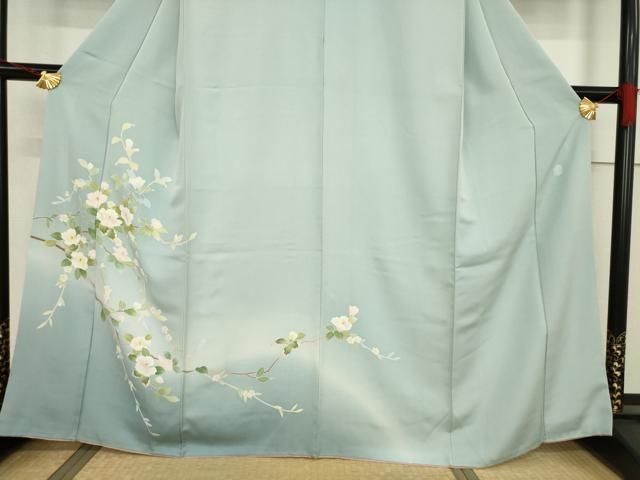 平和屋着物○本加賀友禅作家 南克治 訪問着 枝花文 暈し染め 正絹 逸品