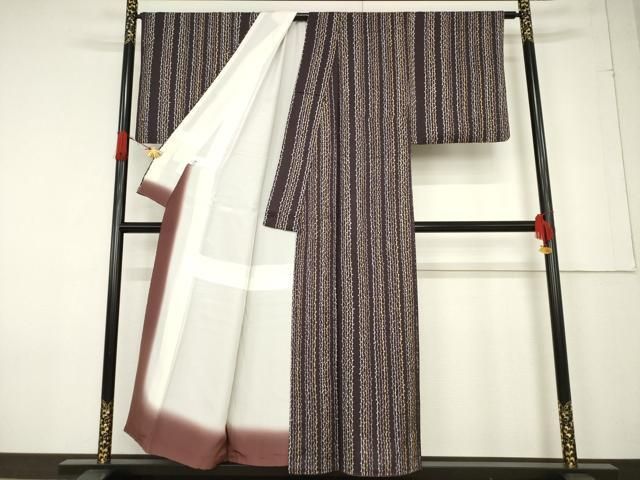 平和屋着物○染色作家 草野一騎 小紋 蔦草文 金彩 健勝苑扱い 正絹