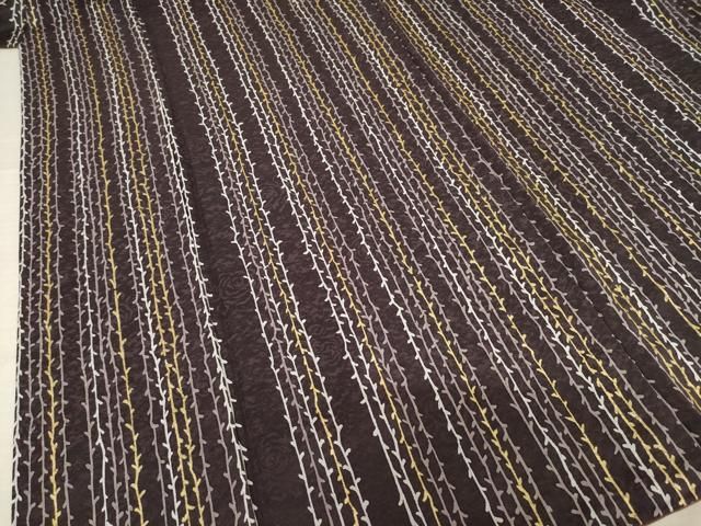 平和屋着物○染色作家 草野一騎 小紋 蔦草文 金彩 健勝苑扱い 正絹