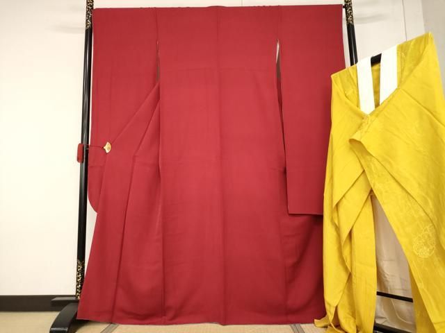 平和屋着物○豪華振袖・長襦袢(無双仕立て)セット 葡萄茶色 正絹 逸品