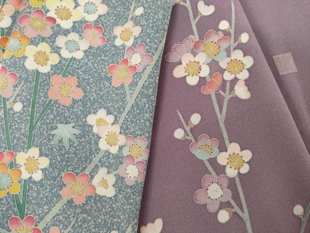 平和屋着物○訪問着 友禅 作家物 枝花文 正絹 逸品 AABF3975ck - メルカリ