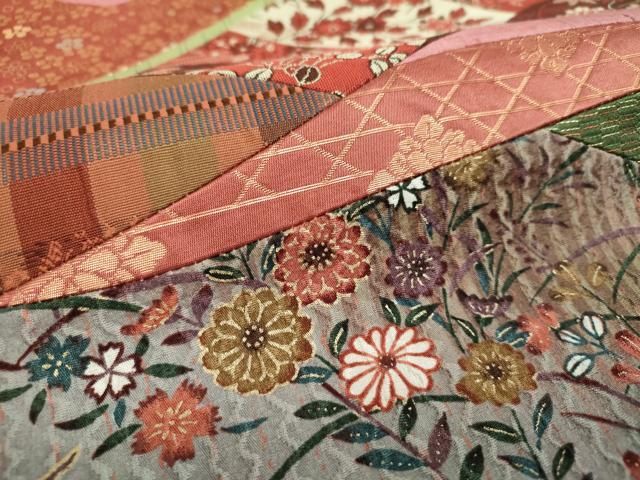 平和屋着物○太鼓柄袋帯 本場結城玉紬 結織苑 切嵌 吉祥花文 上代25万