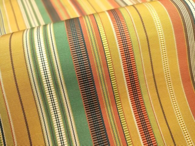 平和屋着物○本場筑前博多織 八寸名古屋帯 縞 正絹 逸品 未使用