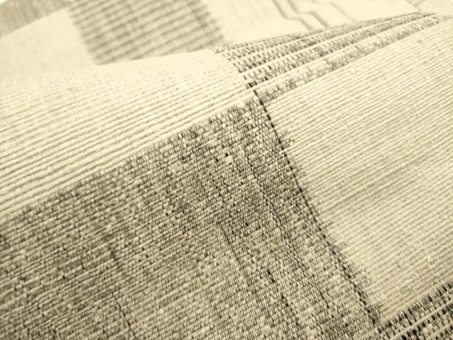 平和屋着物○本場結城紬 重要無形文化財 地機 八寸名古屋帯 市松 証紙