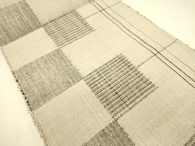 平和屋着物○本場結城紬 重要無形文化財 地機 八寸名古屋帯 市松 証紙