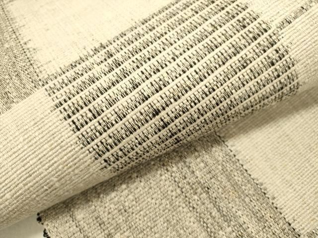 平和屋着物○本場結城紬 重要無形文化財 地機 八寸名古屋帯 市松 証紙