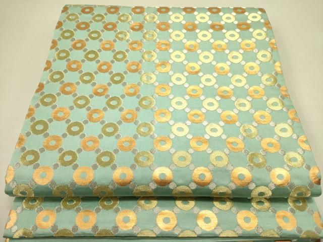 平和屋着物○龍村美術織物 たつむら 九寸開き名古屋帯 大輪つなぎ 金