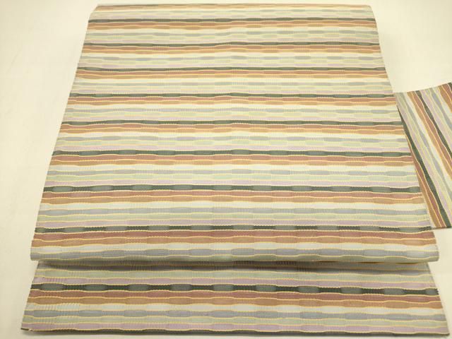 平和屋着物○首里 ロートン織 道屯織 八寸名古屋帯 抽象文様 正絹 逸品