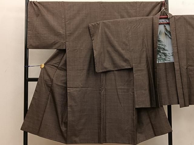 平和屋着物○男性 本場大島紬 アンサンブル キングサイズ 古代染色 純