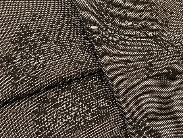 平和屋着物○本場大島紬 7マルキ 渡り橋花文 正絹 逸品 BAAW2180yc