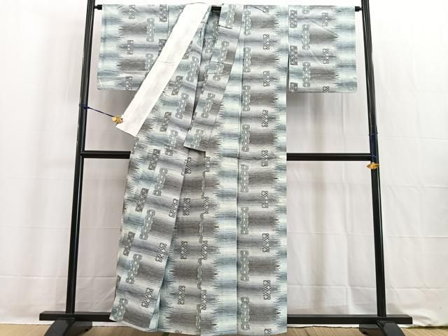 平和屋着物▽上質な紬 単衣 吉祥短冊花文 正絹 逸品 BAAW2200yc - メルカリ