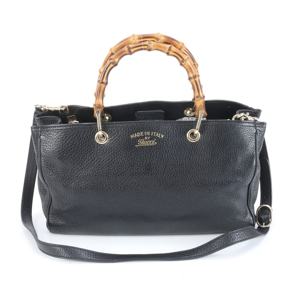 極美品 グッチ バンブー 323660 レザー 2WAY ショルダーバッグ 斜め
