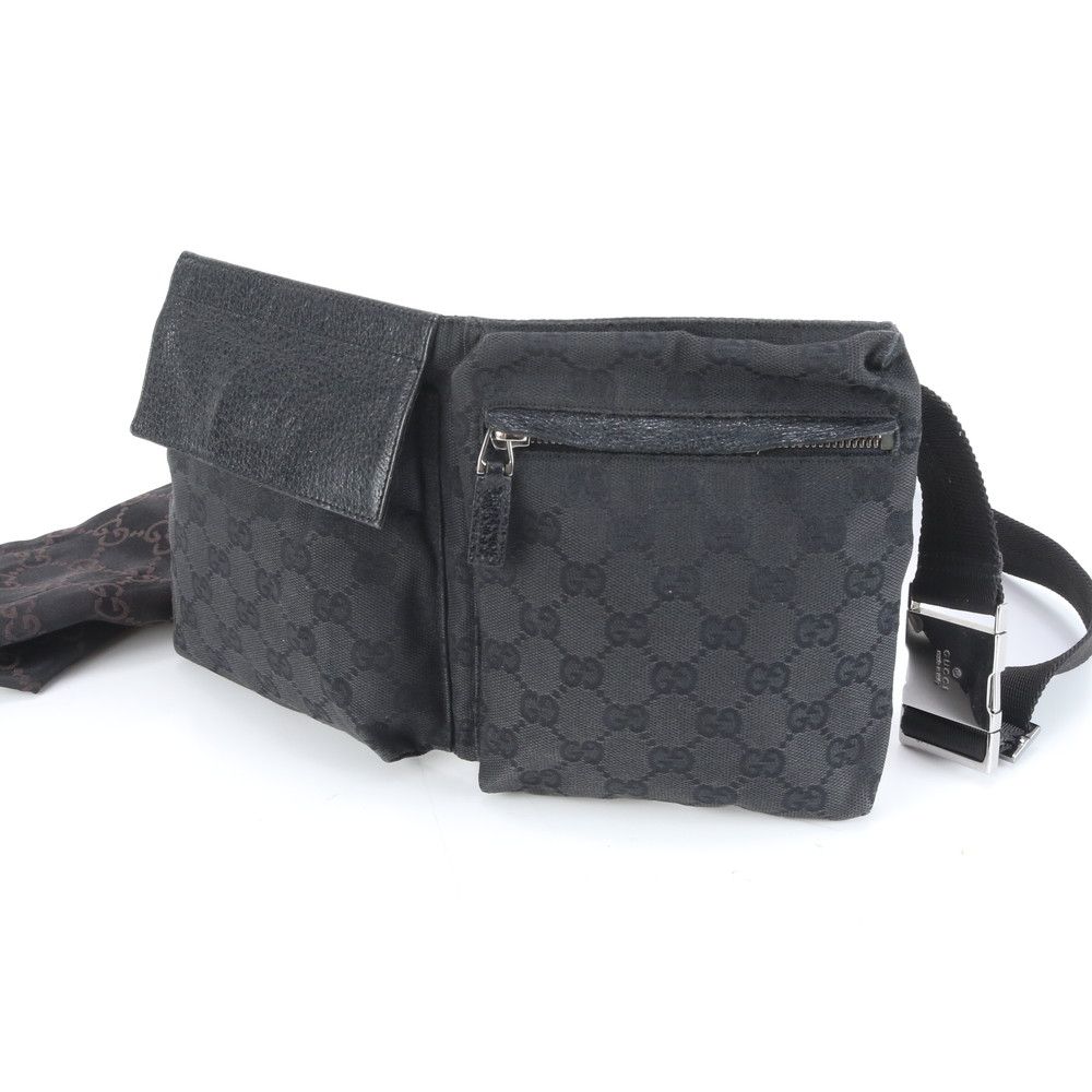 美品 グッチ GGキャンバス 28566 レザー 2WAY ボディバッグ 斜め掛け