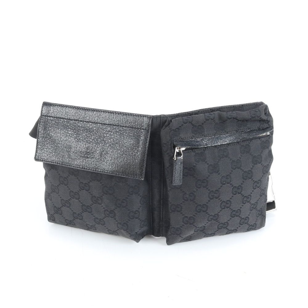 美品 グッチ GGキャンバス 28566 レザー 2WAY ボディバッグ 斜め掛け