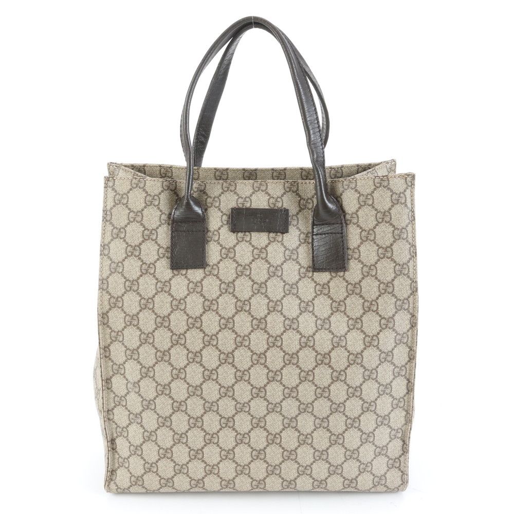 美品 グッチ GGスプリーム 91249 レザー トート バッグ ショルダー