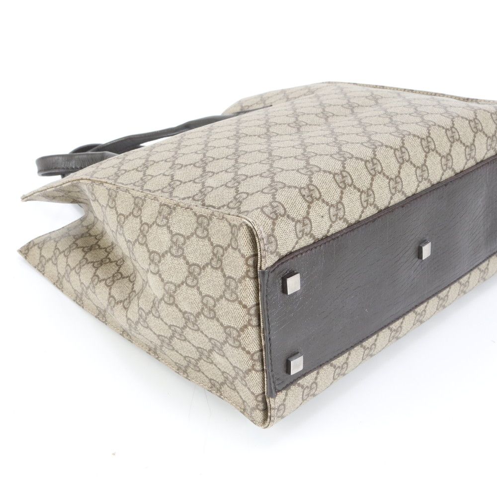 美品 グッチ GGスプリーム 91249 レザー トート バッグ ショルダー