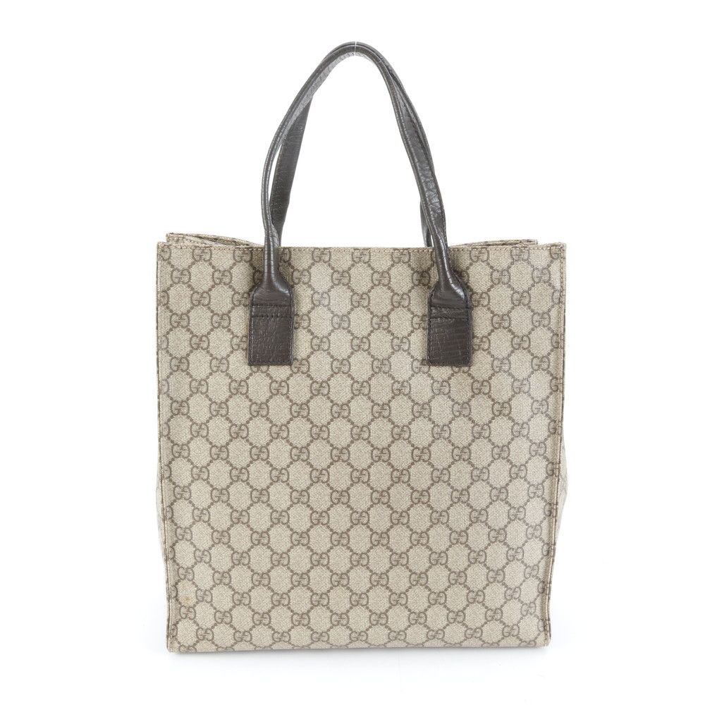 美品 グッチ GGスプリーム 91249 レザー トート バッグ ショルダー