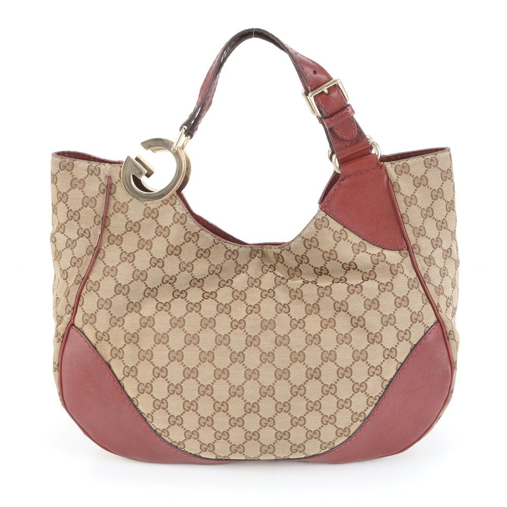 グッチ GGキャンバス 203504 レザー トート バッグ 肩掛け ショルダー