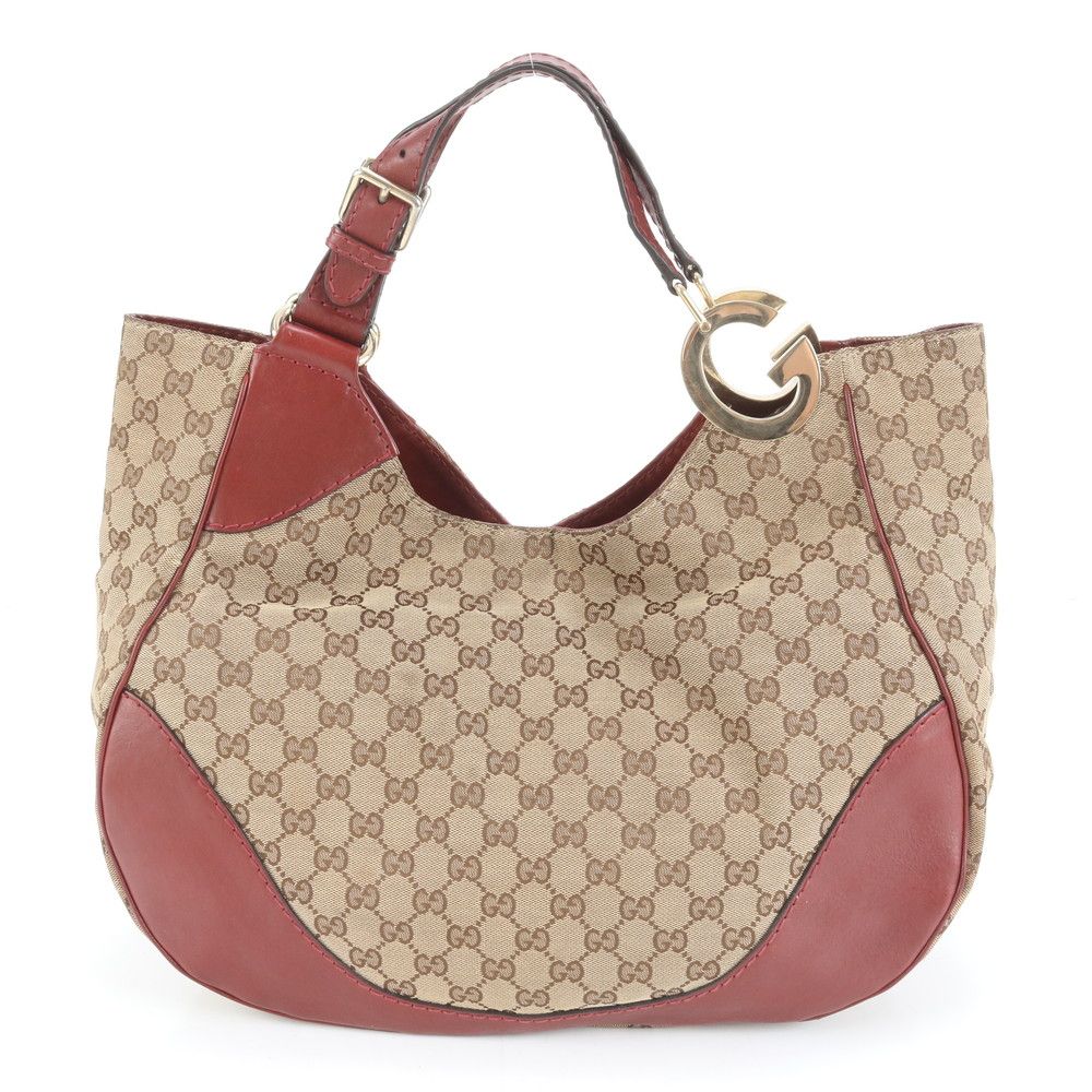 グッチ GGキャンバス 203504 レザー トート バッグ 肩掛け ショルダー