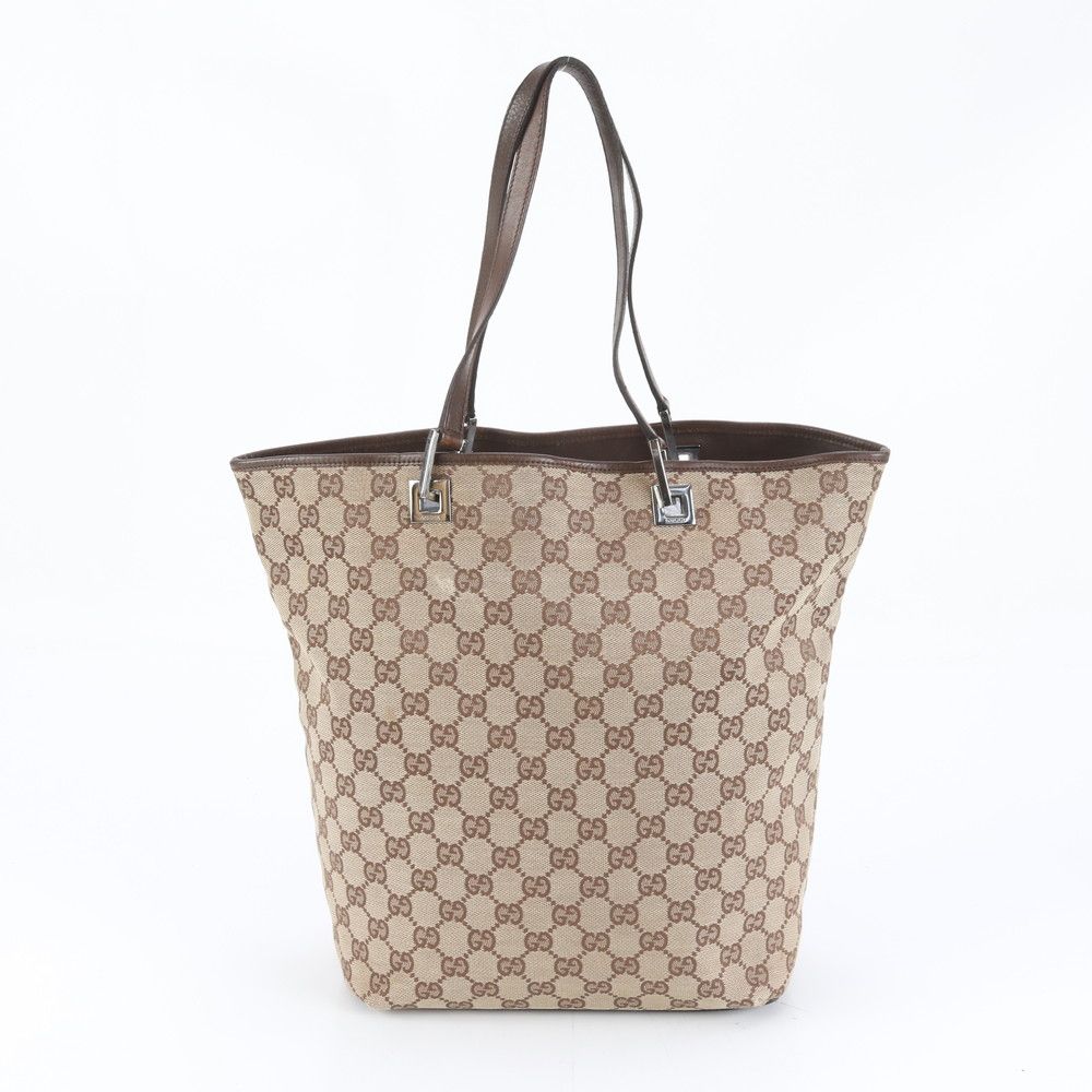 美品 グッチ GGキャンバス 31243 レザー トート バッグ 肩掛け