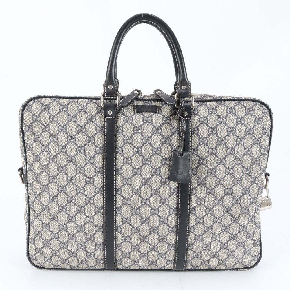 美品 グッチ GGスプリーム 201480 レザー ビジネス バッグ 書類鞄