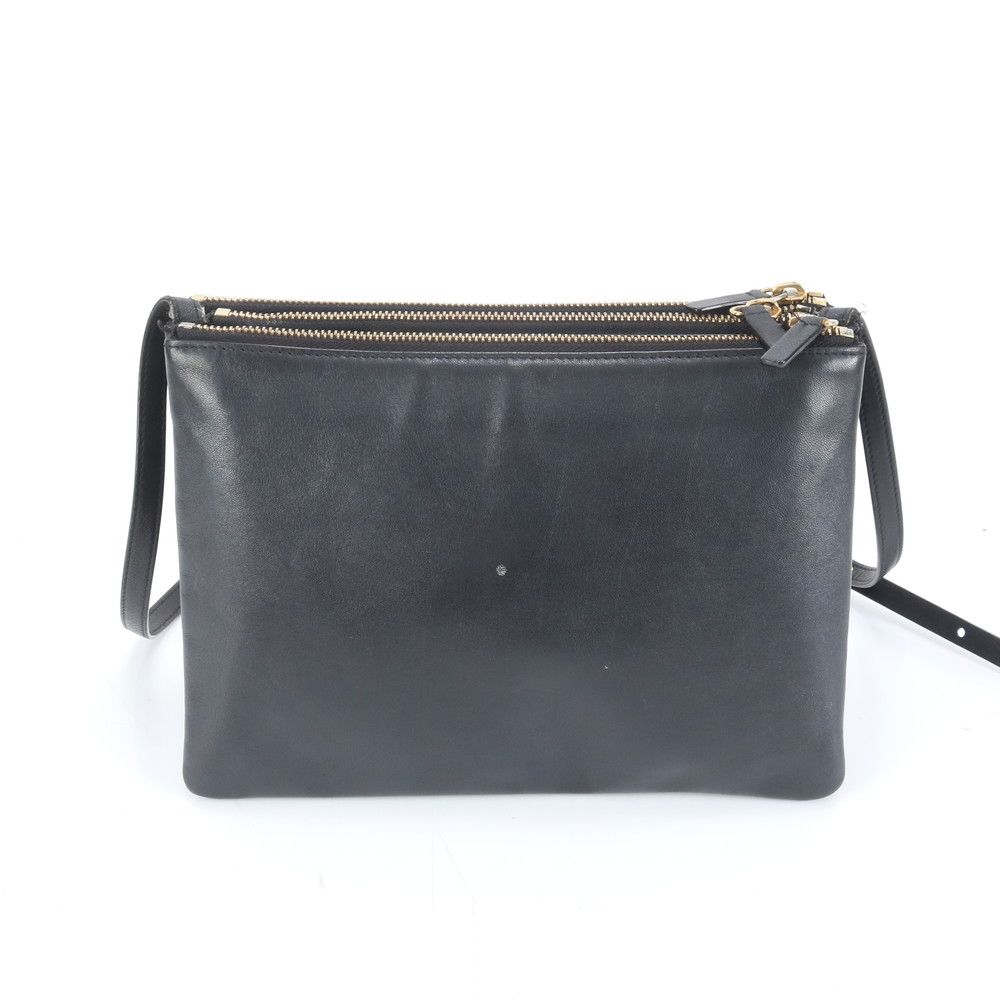 美品 セリーヌ トリオ レザー ショルダーバッグ 斜め掛け クロスボディ