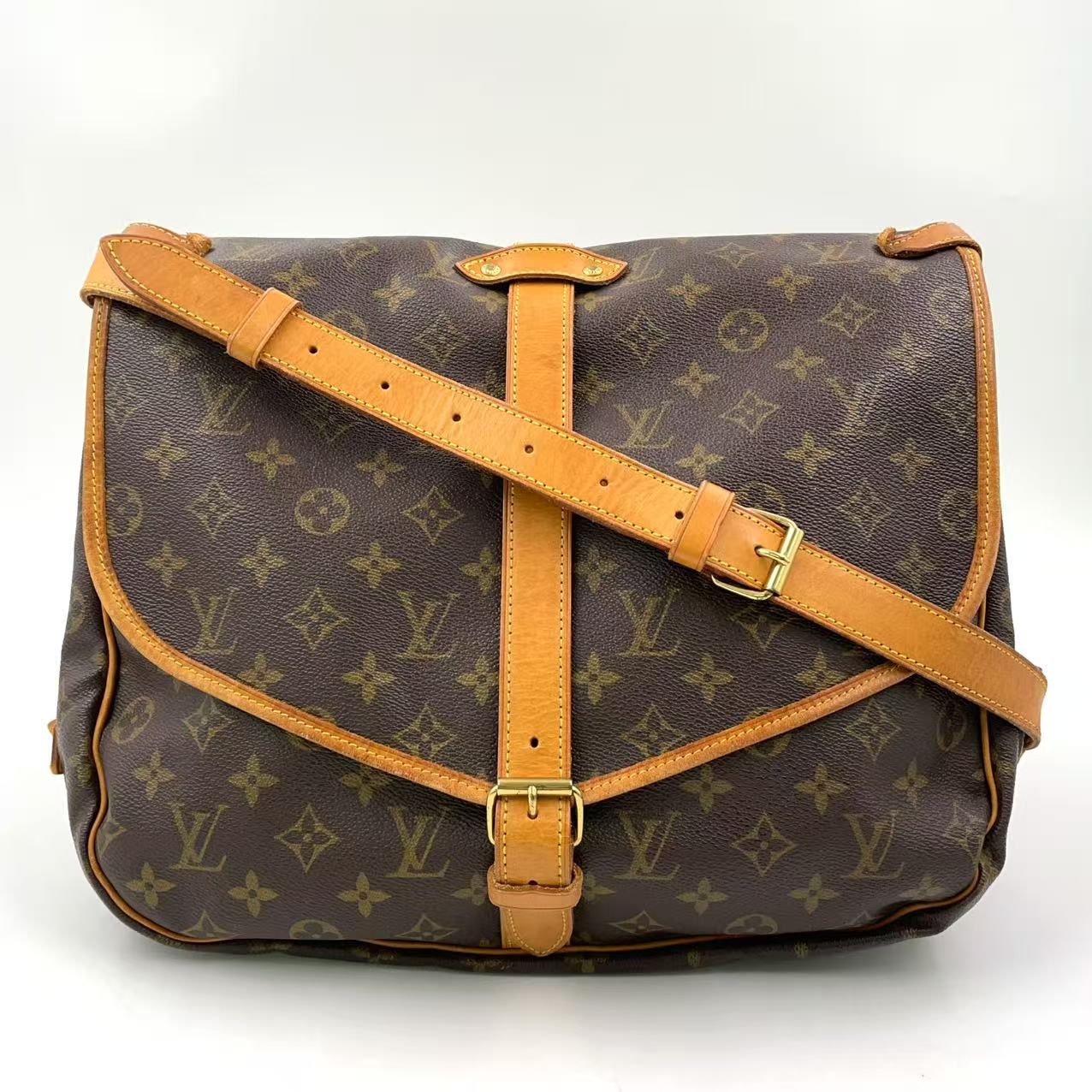 LOUIS VUITTON ソミュール35 モノグラム モノグラム レザー×PVC