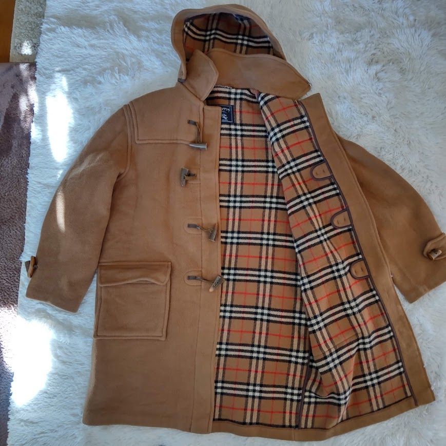 美品♡バーバリーズ　　ダッフルコート　ノバチェック　トグル　ブラウン　L相当 美品♡バーバリーズ ダッフルコート ノバチェック トグル ブラウン L