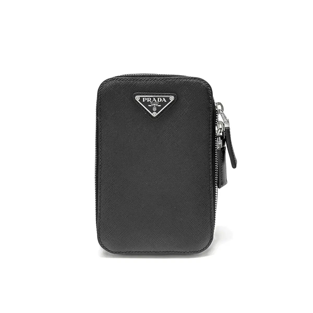 プラダ 2 VZ 039 サフィアーノ 三角ロゴ ベルトバッグ ブラック