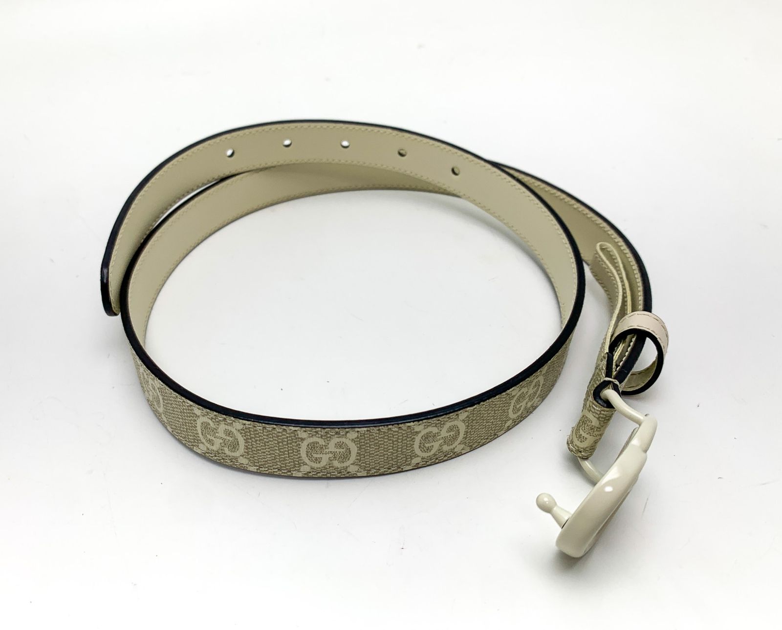 白 グッチ GUCCI ダブルGベルト 白 ベルトの通販