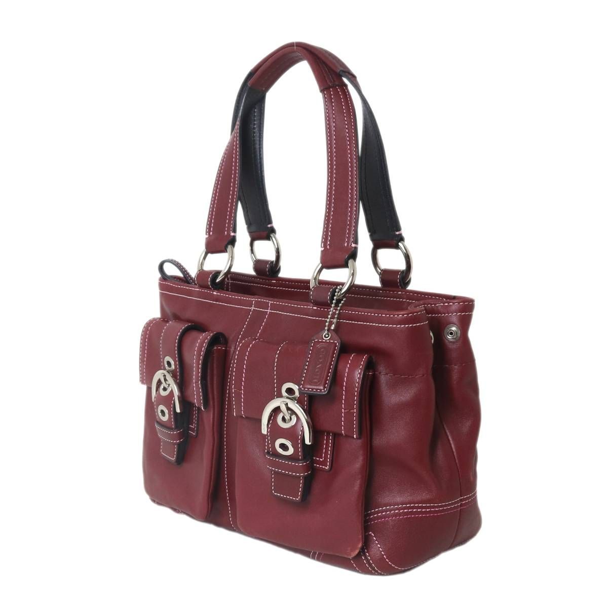 COACH コーチ レザー ハンドバッグ 肩掛けショルダーバッグ ソーホー ボルドー 8 A 09 NT-no Bランク