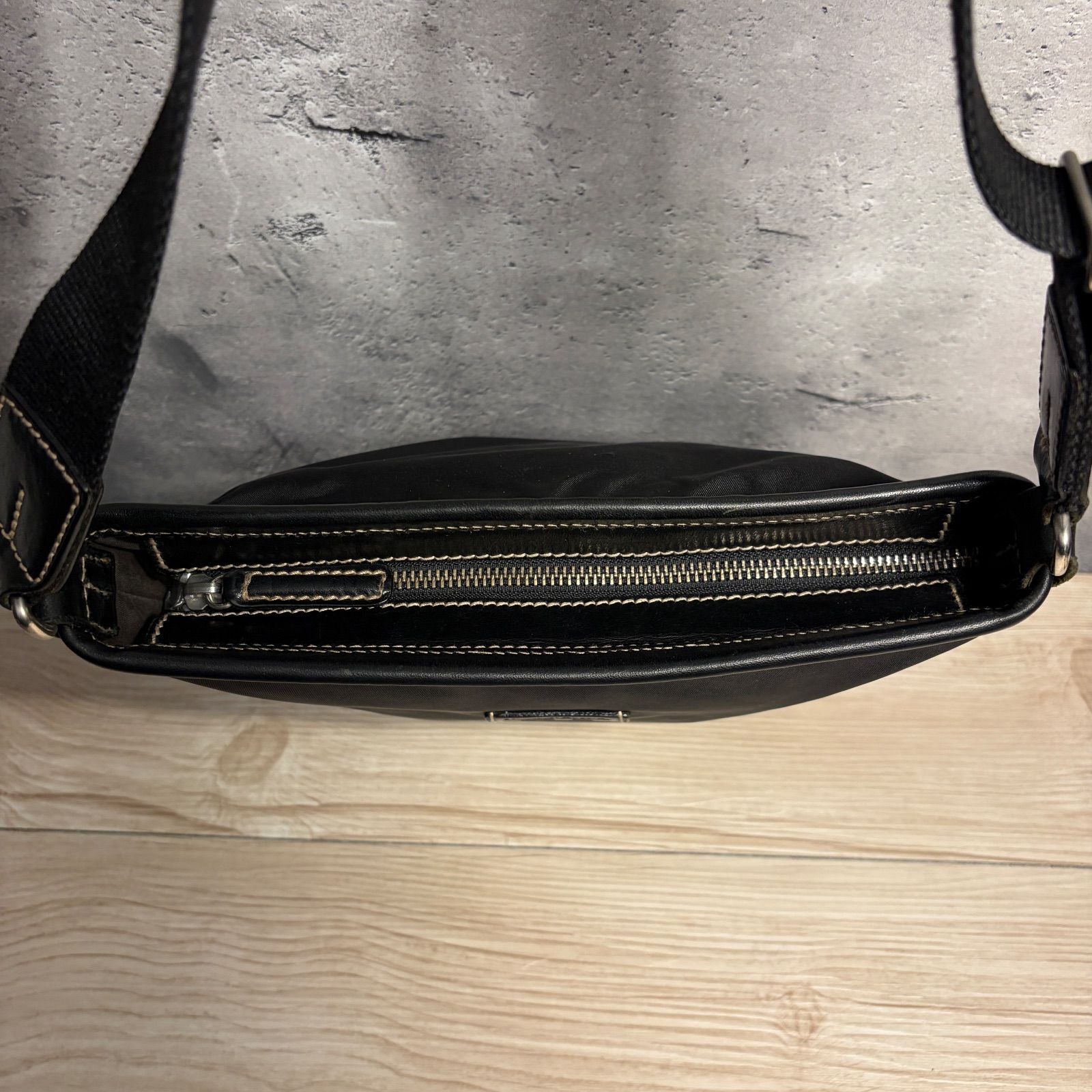  ダニエル＆ボブ ショルダーバッグ ブラック 上質レザー×ナイロン 通勤 通学 ショルダーバッグ ショルダーバッグ