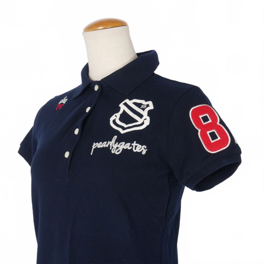 パーリーゲイツ PEARLY GATES ロゴ刺繍 ポロシャツ 半袖 鹿の子