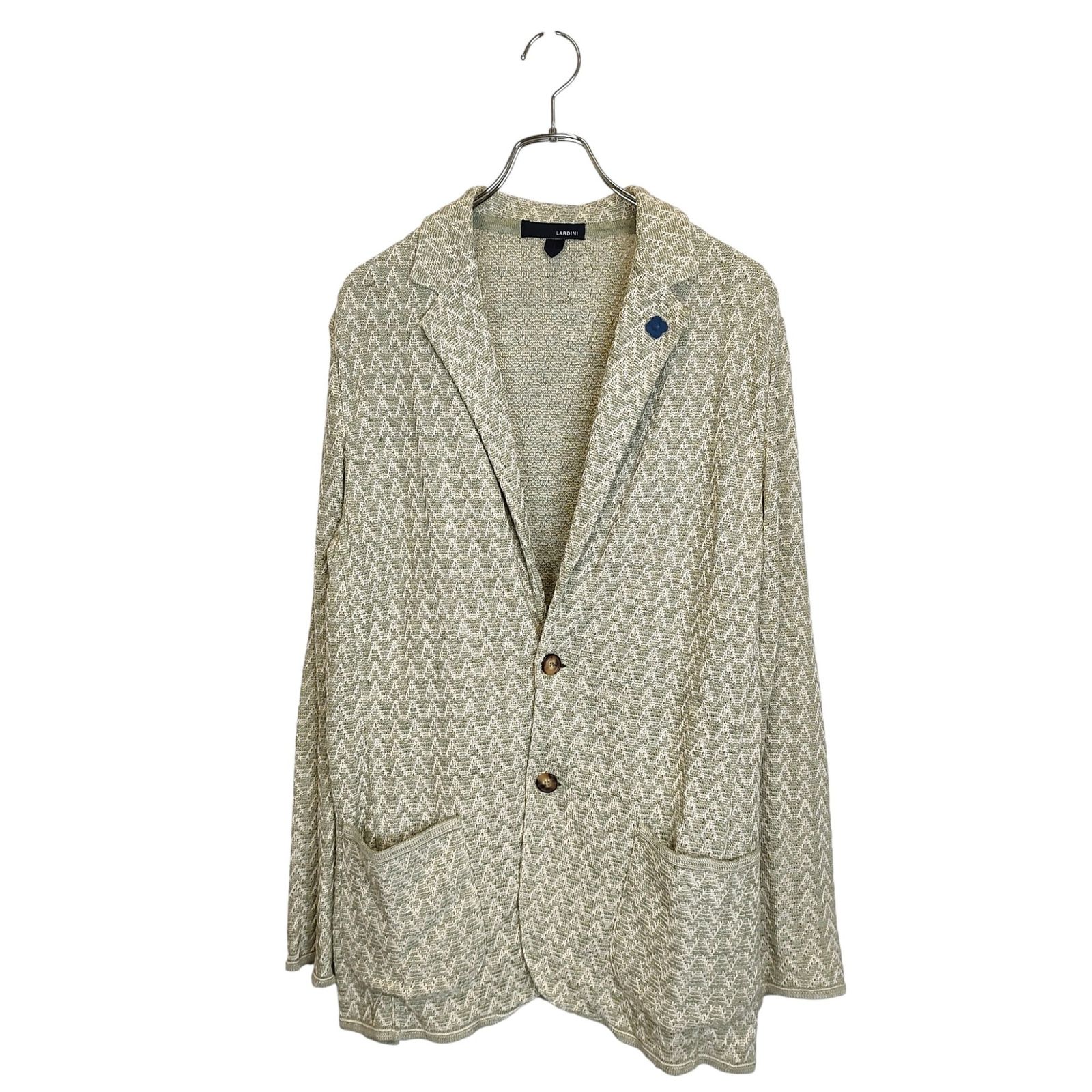 【中古】ラルディーニ LARDINI コットンリネン ハニカム2Bニット ジャケット JMLJM19 サイズL ブラウン テーラード LARDINI ラルディーニ コットンリネン ハニカム2B ニット ジャケット