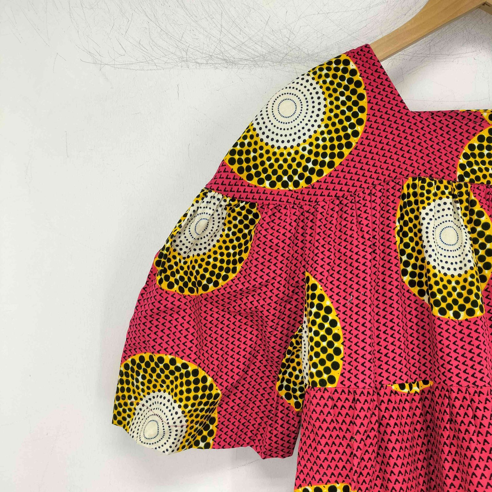 ユーズドフルギ USED古着 ODILE JACOBS 柄ティアードワンピース