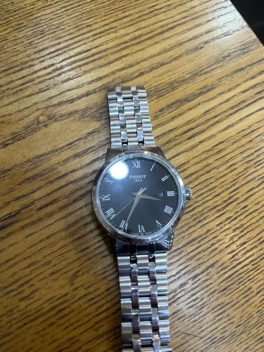 ティソ TISSOT 黒文字盤 メタル 腕時計