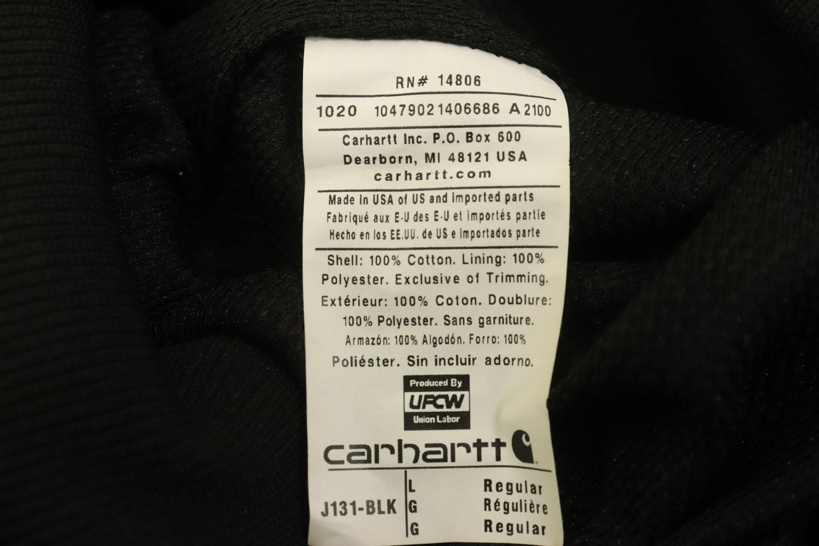 中古】 Carhartt メンズジャケット L Active Jacket Carhartt L 黒