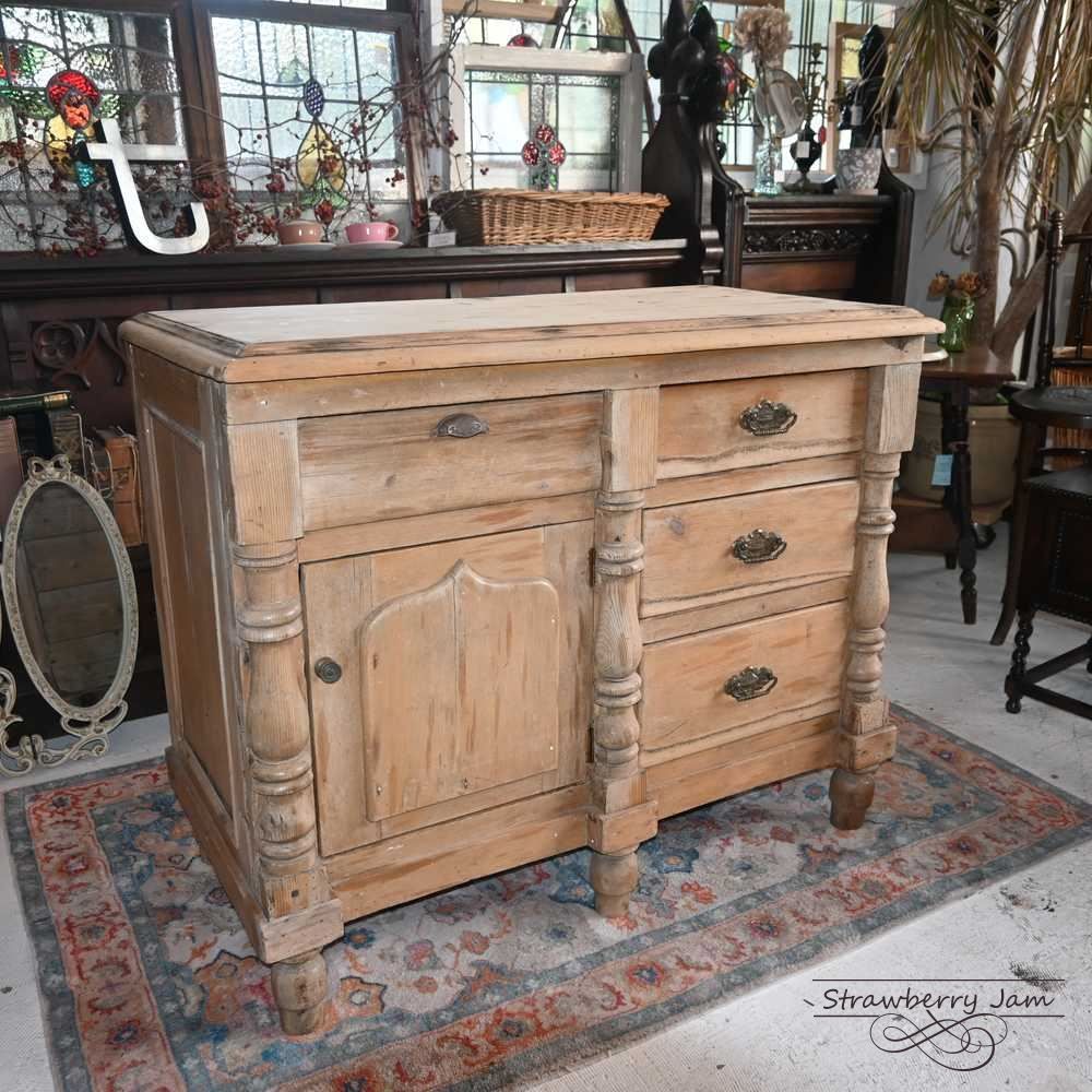 IFU-417 英国アンティーク パインチェスト 収納 チェスト キッチン