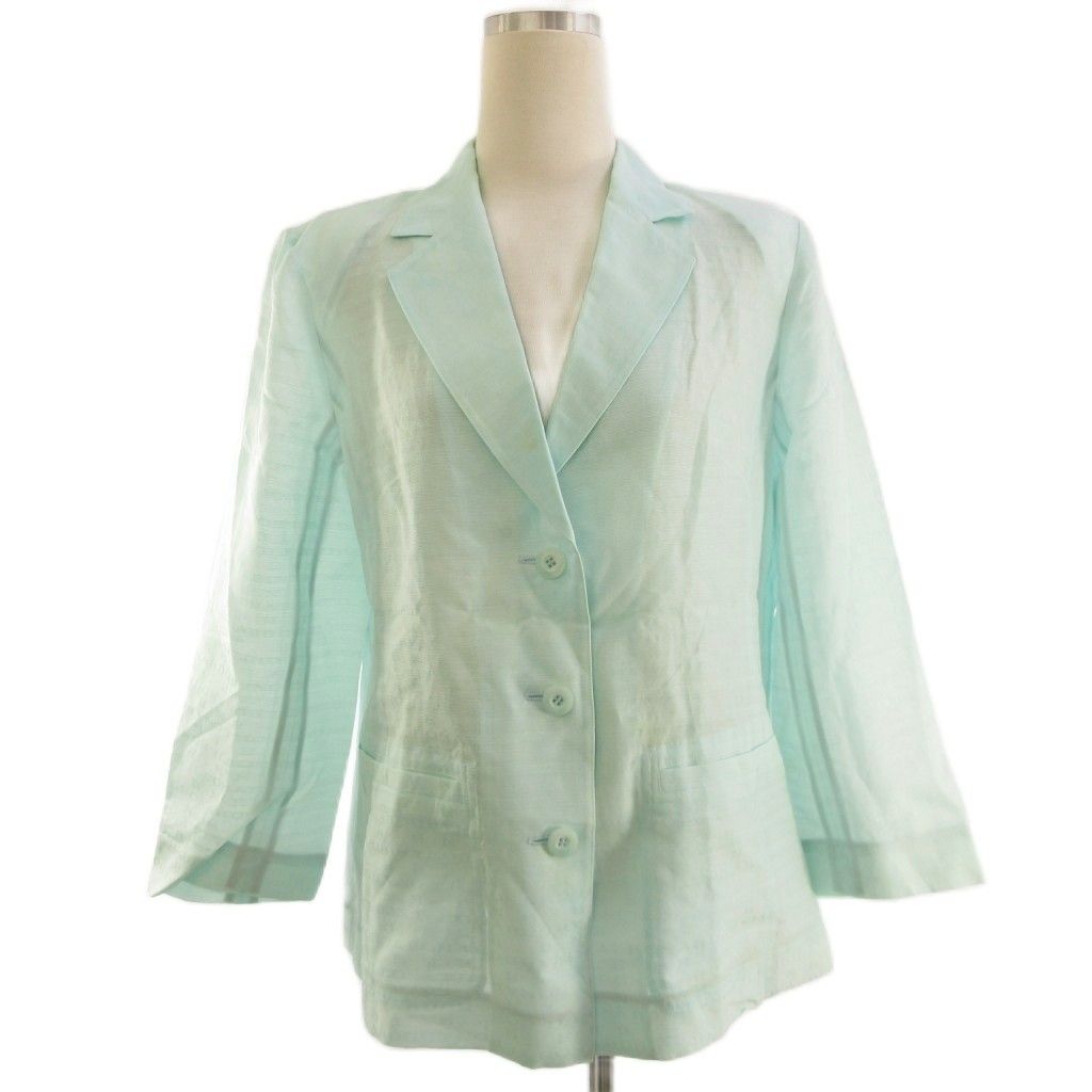 レオナール LEONARD FASHION ジャケット テーラード ロゴ柄 シアー