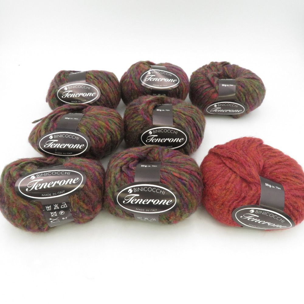 毛糸 Tenerone テネローネ 8玉セット 1玉50 g 約70 m ナイロン アクリル モヘア混 イタリア製 秋冬 海外毛糸 ♥品
