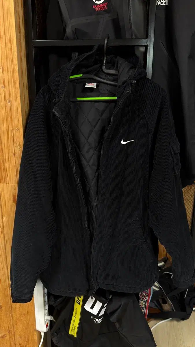 Supreme NIKE アーク コーデュロイ フードジャケット ブラック