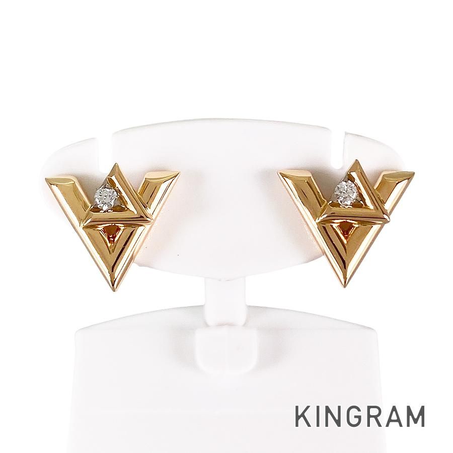 れ*）様 正規品Louis Vuitton LVロゴ ピアス ゴールド 美品 ルイ・ヴィトン LOUIS VUITTON LV ヴォルト ワン Q90975 K18PG